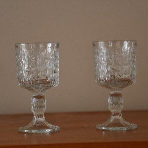 Vintage Textured Glass Goblets